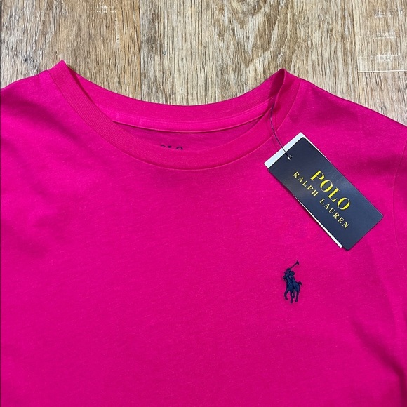 NWT Polo Ralph Lauren Hot Pink T-Shirt Dress Small 100% Cotton New Short Sleeve - Picture 2 of 11
